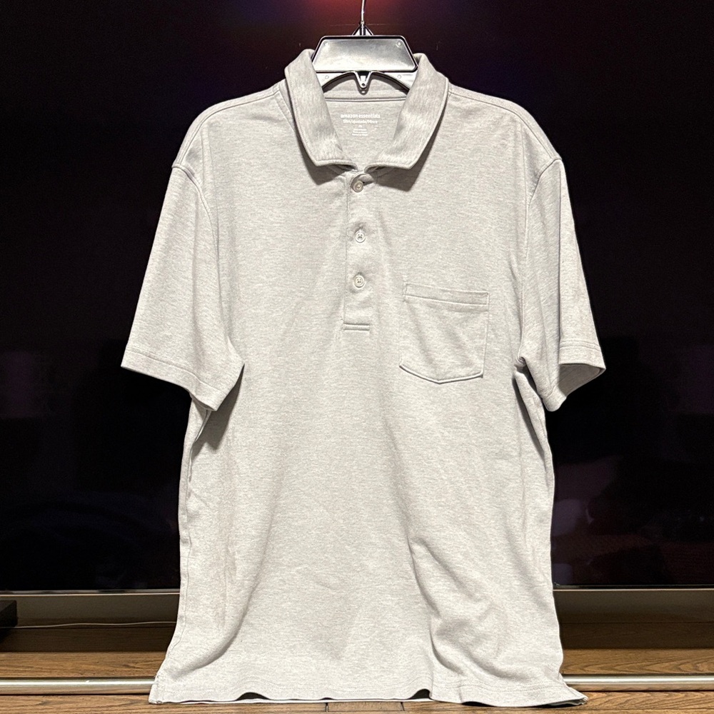 AMAZON ESSENTIALS Light Gray Polo Shirt